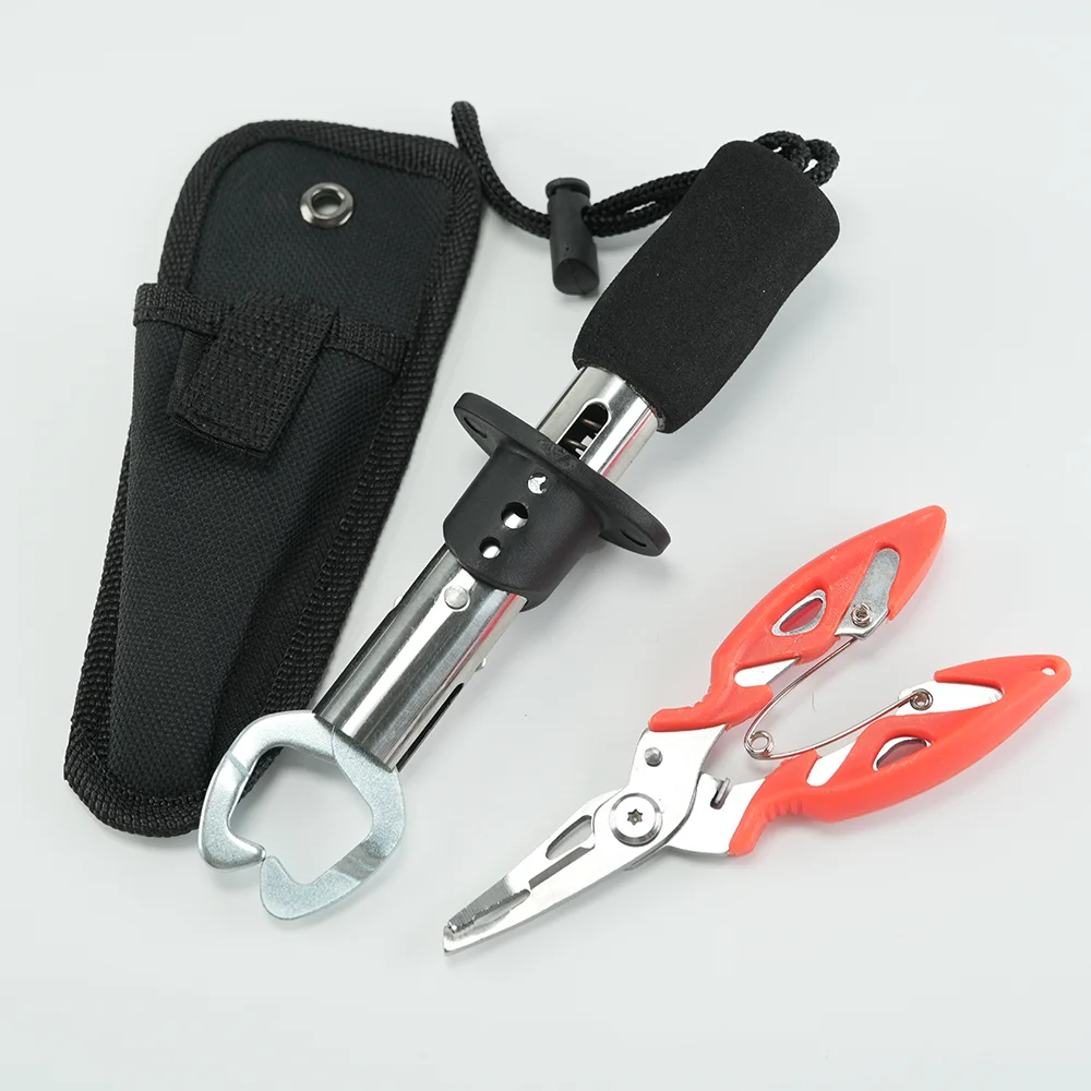 Set di controller per pesci con pinze per esca, in acciaio inossidabile di qualità affidabile, pinze da pesca, pinza per labbra per pesci o scala di pesci C
