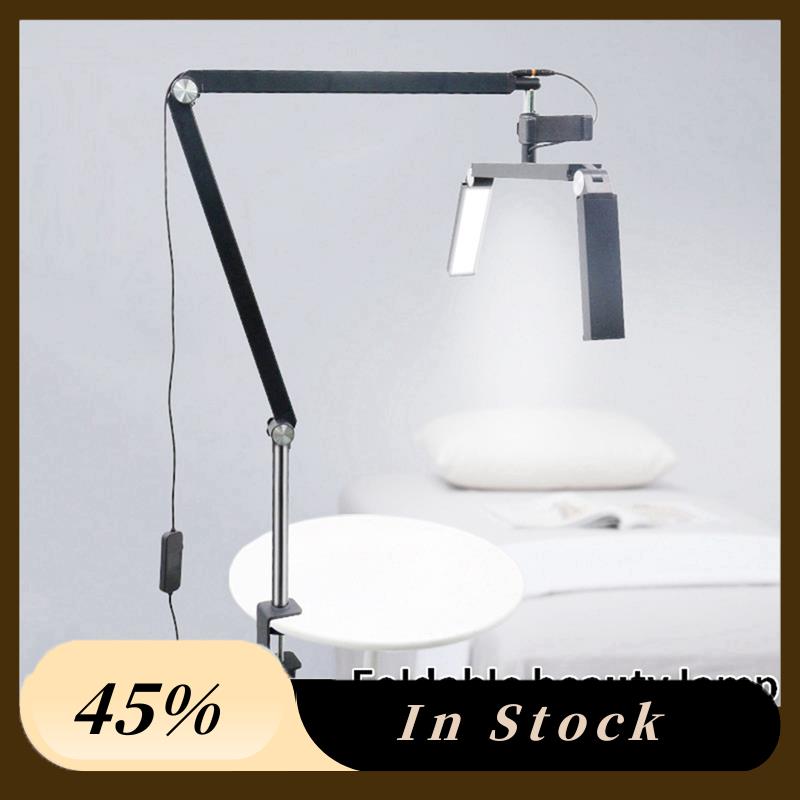 26-Polegada lâmpada de mesa de três lâmpadas 30w dobrável cantilever meia-lua lâmpada com braçadeira de mesa e controle remoto eua plug