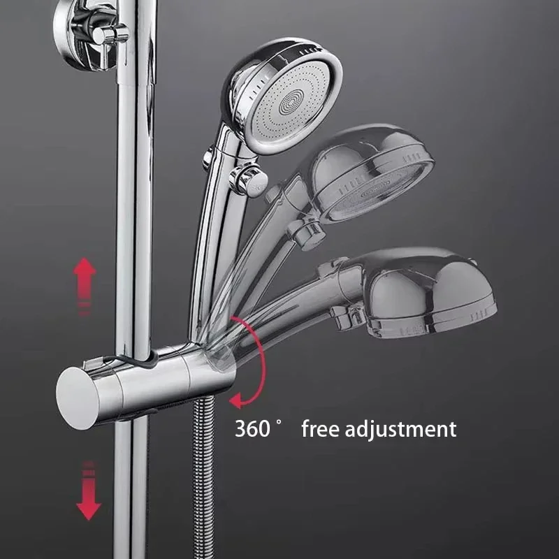 Soporte de cabezal de ducha ajustable, soporte Universal de 22mm- 25mm, abrazadera deslizante de riel de ducha de mano cromada ABS