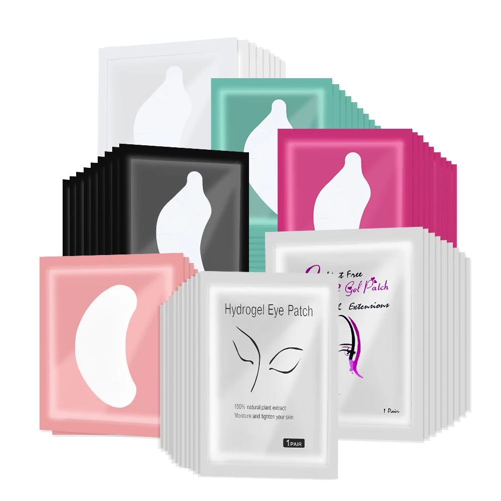 50 pares de parches de extensión de pestañas, parches de hidrogel, almohadilla de Gel, herramientas de maquillaje para levantar pestañas, almohadillas para parches debajo de los ojos para extensión de pestañas