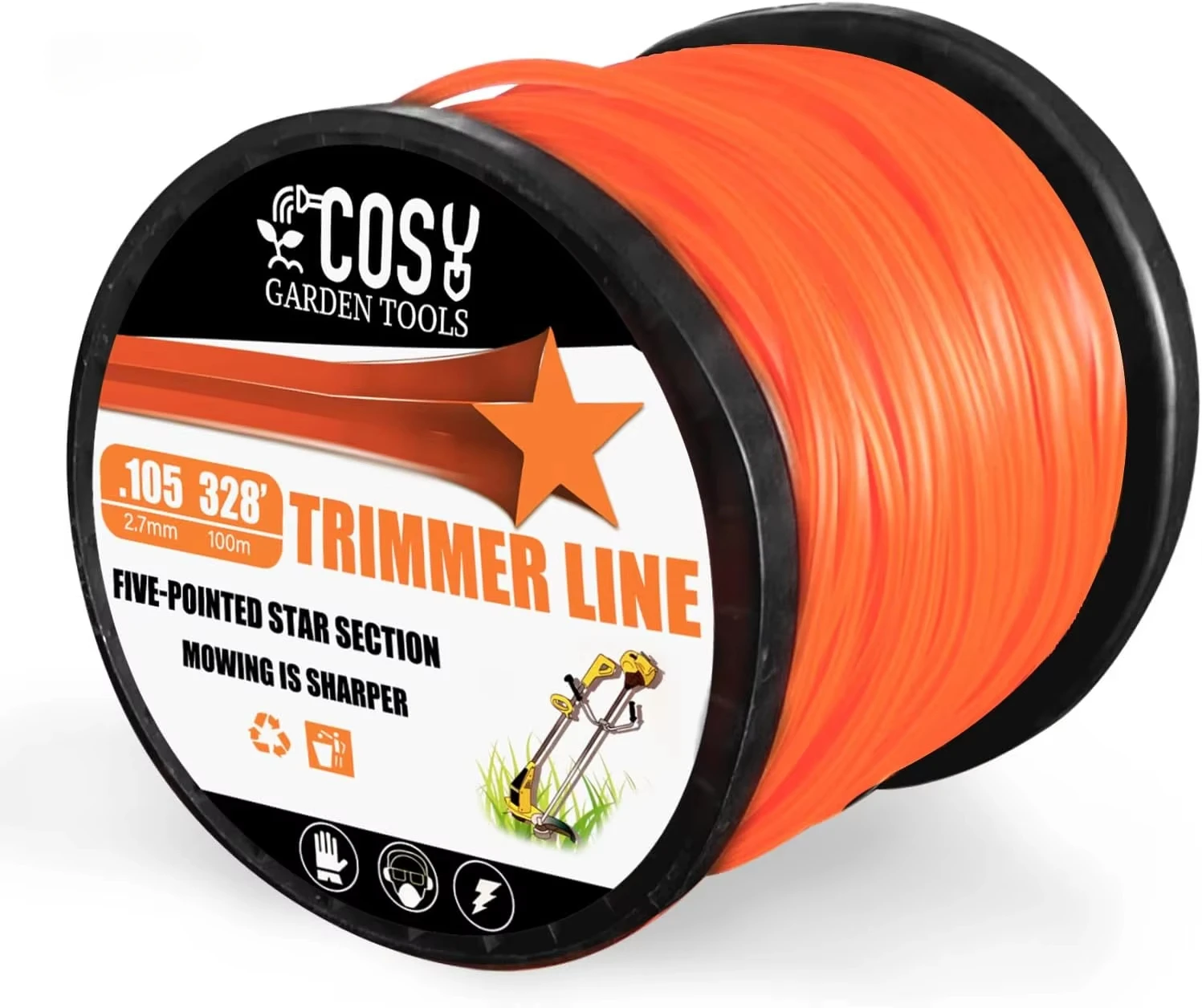 COSY 1LB Nylon Octagonal shape Mowing Trimmer Line Trimmer Head String for Grass Trimmer Roll Grass Rope Line Brushcutter Wires