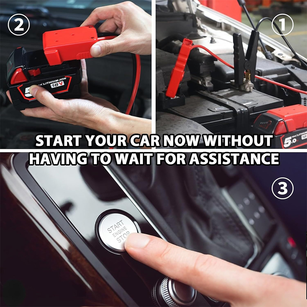 Car Battery Igniter Automotive Emergency Power Kits 8AWG Cable 1M for Milwaukee M18 Jumper Starter Jump Kit Power Tool Line