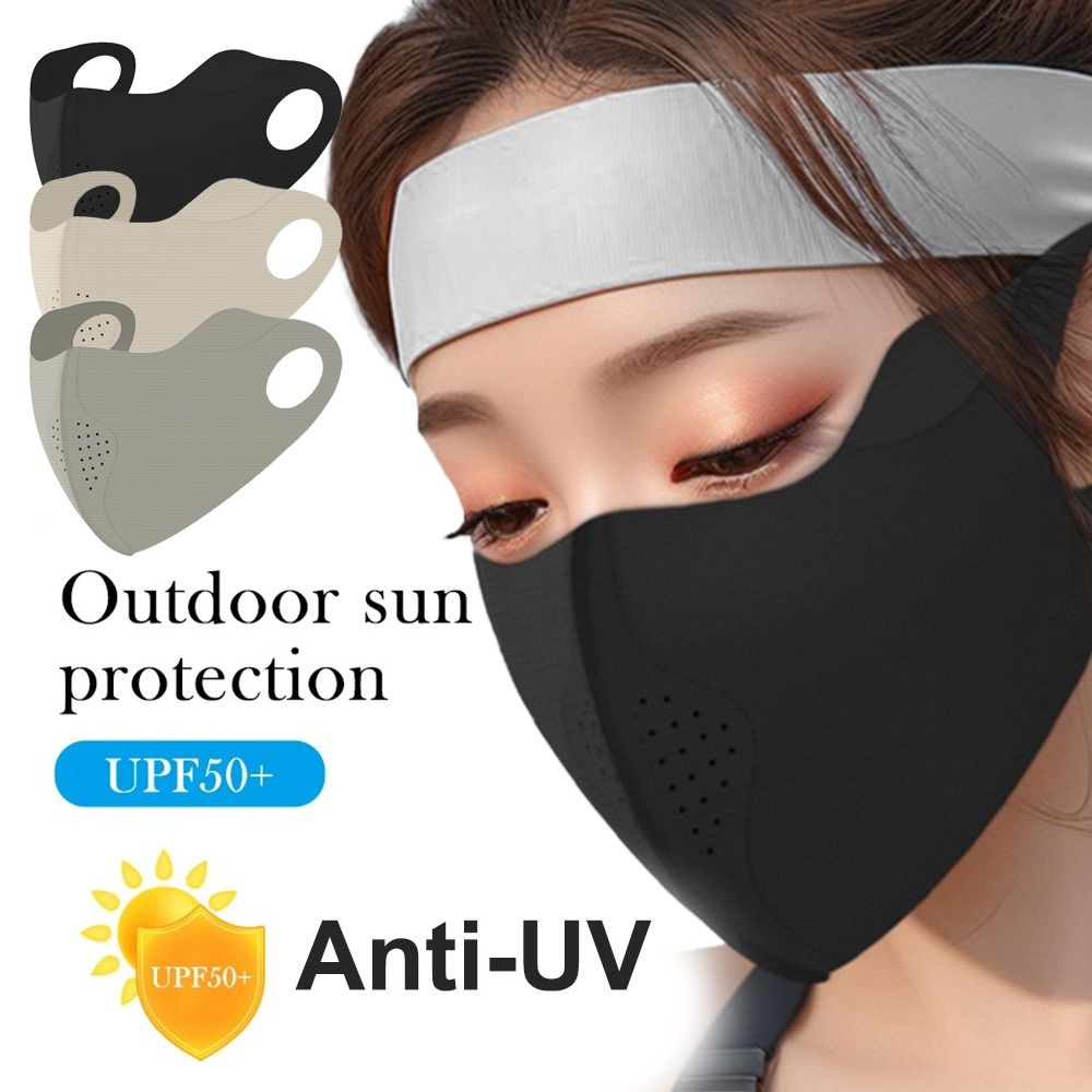 Новая маска для лица из ледяного шелка, защита от солнца UPF50 +, защита для лица, солнцезащитный козырек, анти-УФ-защитная маска, летняя