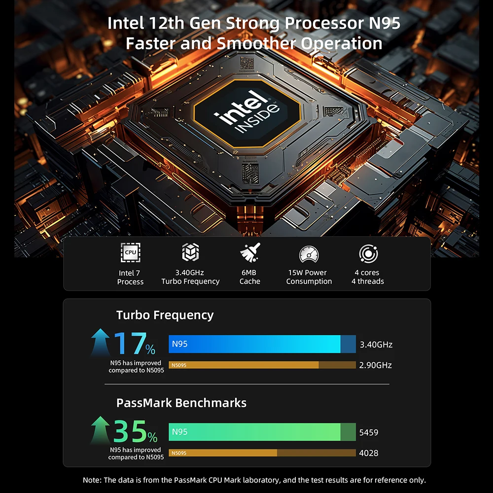BMAX X15 Pro 16GB RAM 512GB SSD Intel N95 CPU Windows 11 Laptop 1920*1080 Dwupasmowy WiFi Laptop DDR4