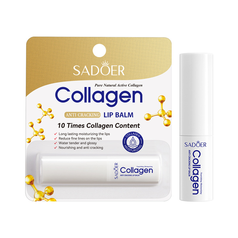 SADOER Collagen Lip Balm - Moisturizing Anti-Cracking, Brightening & Repairing Lip Care with Nourishing Hydration  ﻿