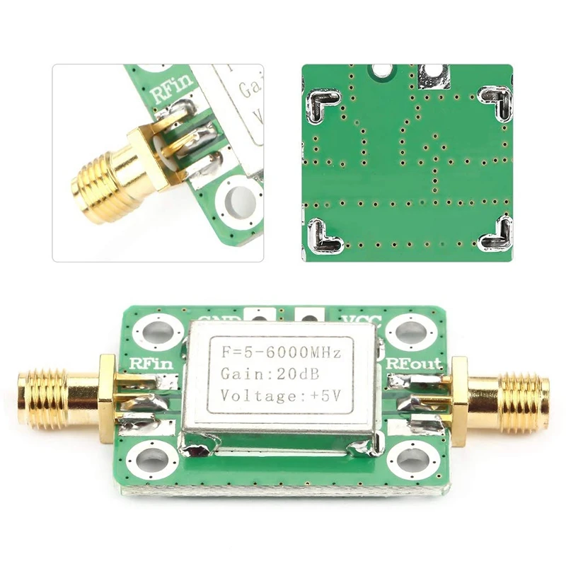 RF Power Amplifier with Shielding Shell 5M-6GHz Broadband Signal Amplifier 20DB High Gain