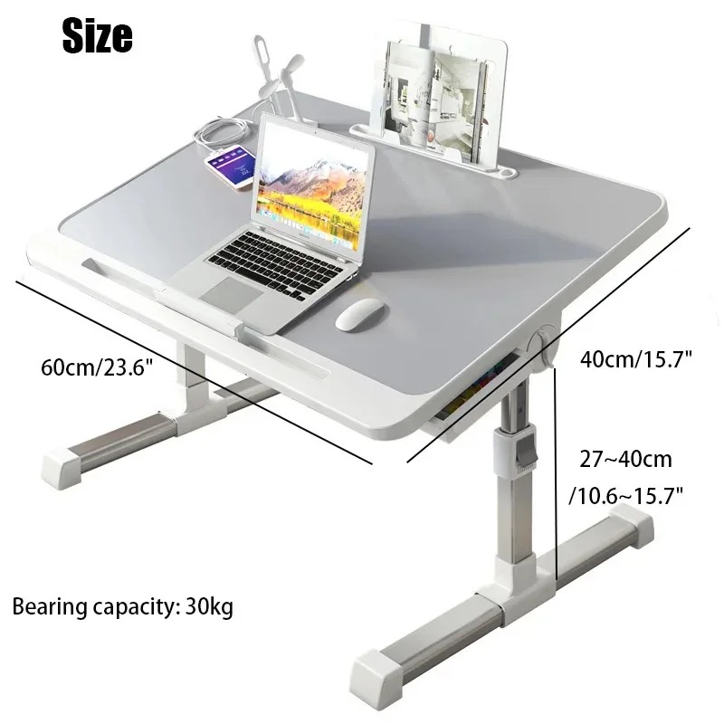 Laptop Bed Tray Table Adjustable Laptop Bed Stand Portable Standing Table Foldable Legs Lap Tablet Table for Sofa Couch Floor