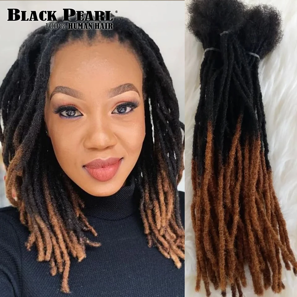 Dreadlocks de cabelo humano loc extensões kinky em linha reta 100% extensões de dreadlocks de cabelo humano 100% extensões de dreadlock de cabelo humano