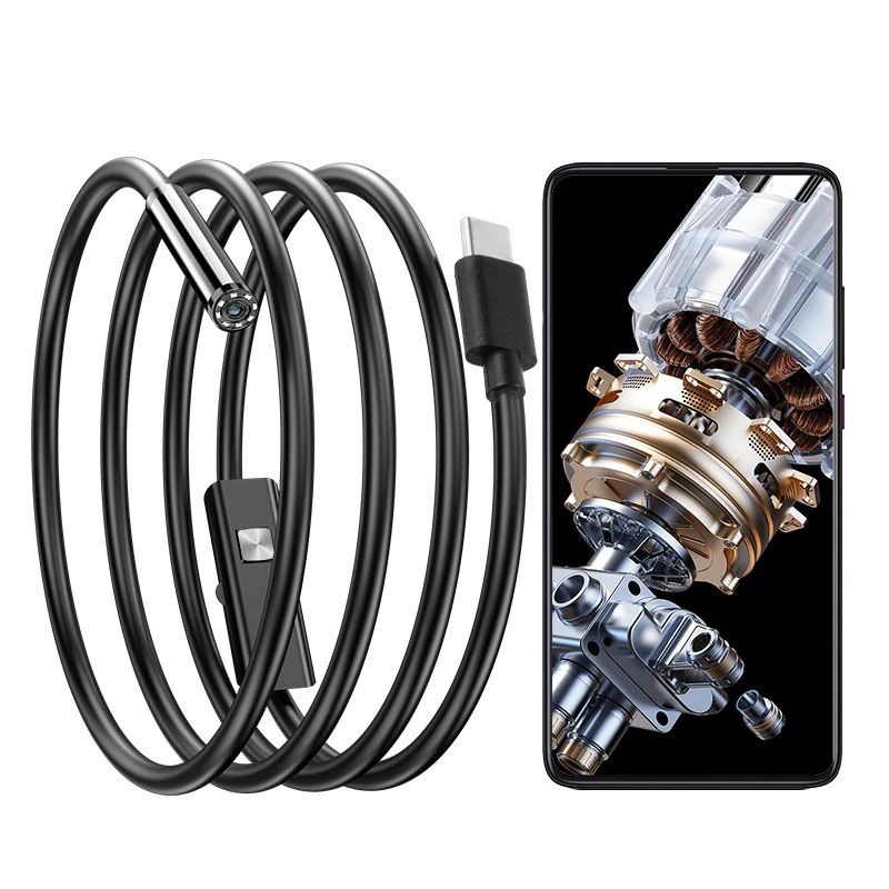 Cámara endoscópica con luz, boroscopio HD de 1080P, herramientas con 8 LED, 8mm, IP67, cámara de inspección impermeable para iOS, tipo C, Android