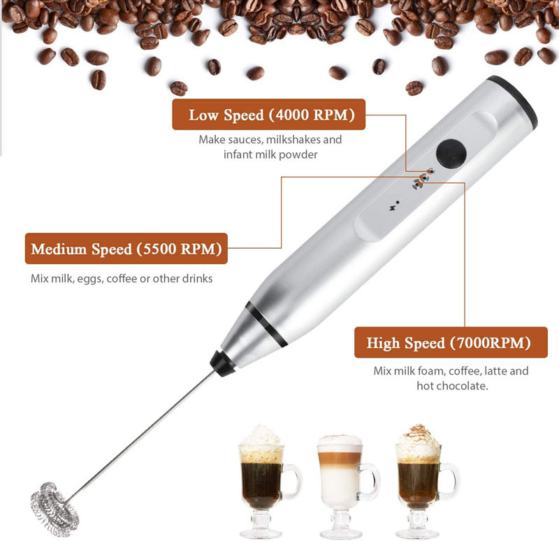 Mini elektryczny ręczny spieniacz do mleka blender elektryczny z USB elektryczny mikser trzepaczka do spieniacza mleka Cappuccino