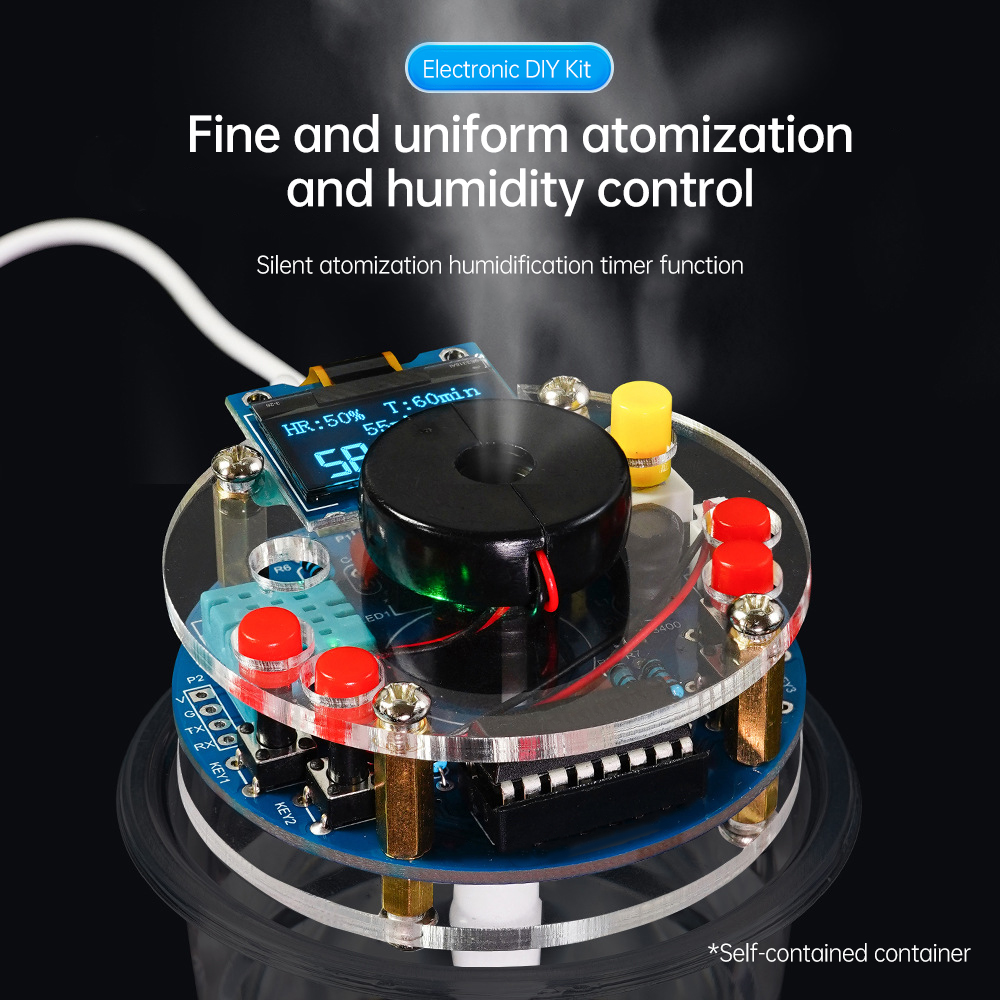 Electronic Humidifier Misting DIY kit OLED Display USB Temperature Humidity Spray Circuit Board Atomizer Drive DIY Soldering kit