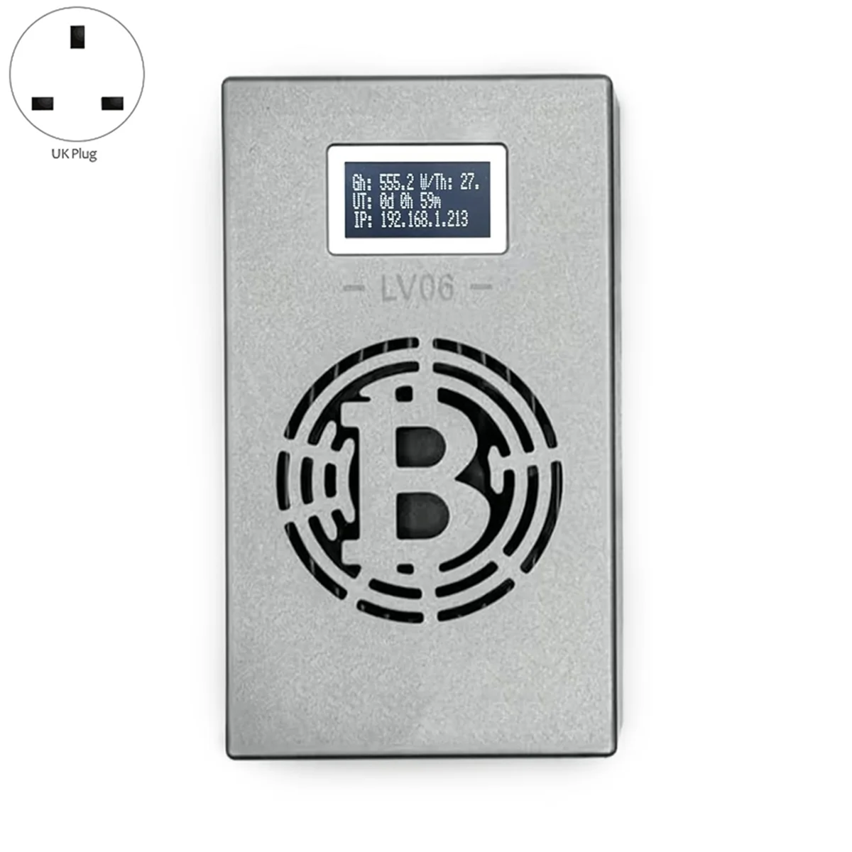 SuperDeals Bitcoin Lucky Miner LV06 Silent Miner Machine BTC Miner 500GH/S Hashrate Crypto Mining Machine Lottery Miner UK Plug