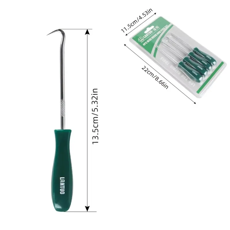 Juego de destornilladores con sello de aceite para coche, ganchos de selección para garaje, fontaneros generales, taller mecánico, herramientas para coche, 135mm, 4 Uds.