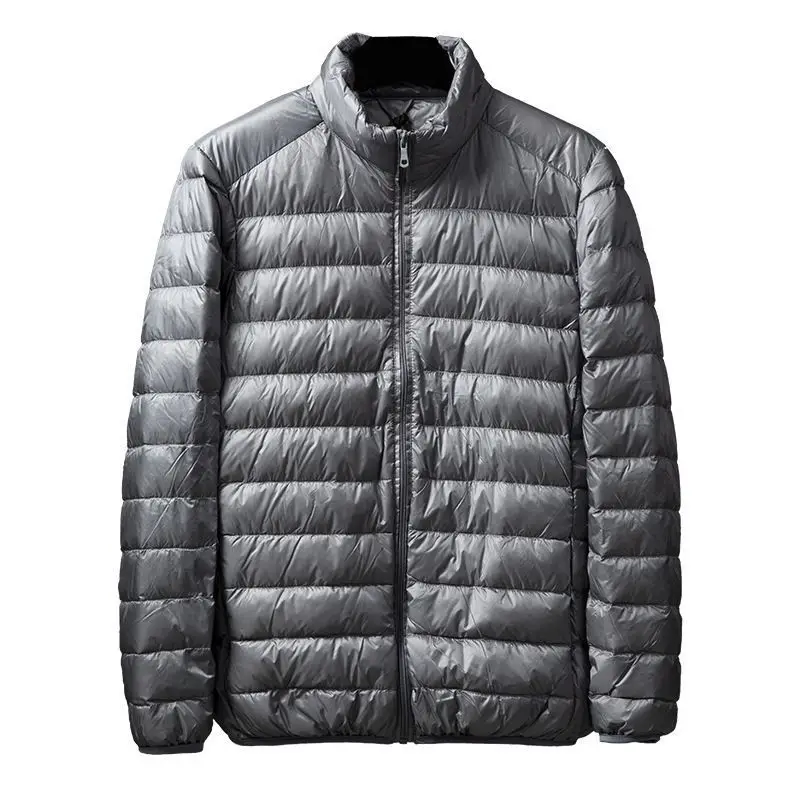 Jaqueta Masculina Leve de Aodão com Isolamento Térmico para Outono e Inverno, Estilo Curto com Gola Alta, Casual e Portátil...