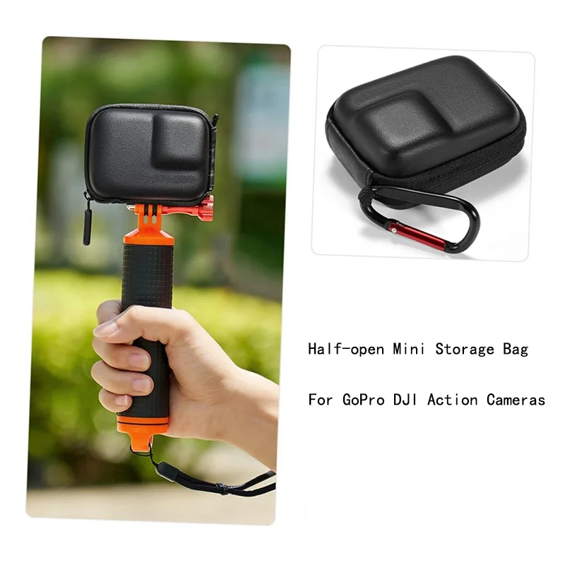 Mini Storage Bag for DJI Osmo Action 5Pro/4/3 GoPro Hero 13 12 11 10 Camera Half Open Quick Release Carrying Bag Protective Case
