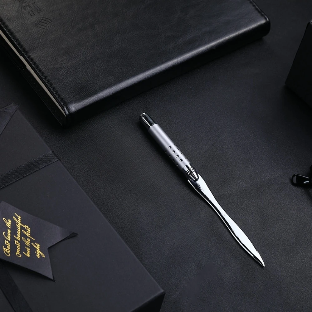 Abridor de cartas de metal com abertura de envelope, abridor de cartas de corte de metal, presentes criativos de escritório, faca de corte de letras, 1 peça