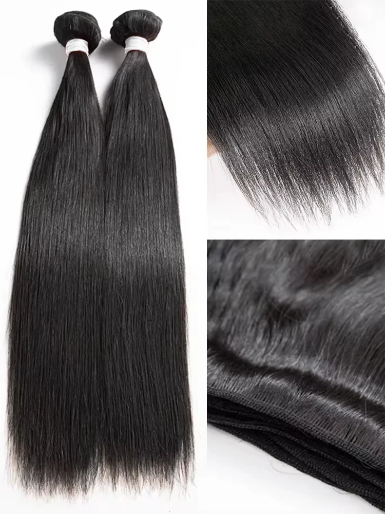 30 32 pouces os droit Bundle cheveux humains 100% non transformés cheveux Remy crus 3 4 paquets Extension brésilienne Machine Double trame
