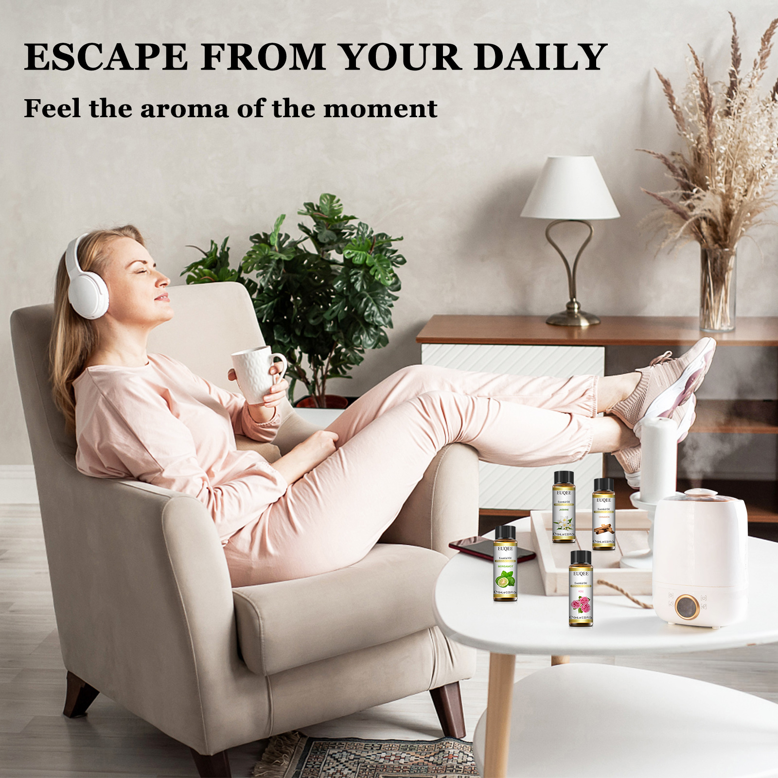 EUQEE 10ML Palo Santo Olio Essenziale Naturale Con Contagocce di Vetro Oregano Cardamomo Margheria Finocchio Limone Eucalipto Oli Aroma