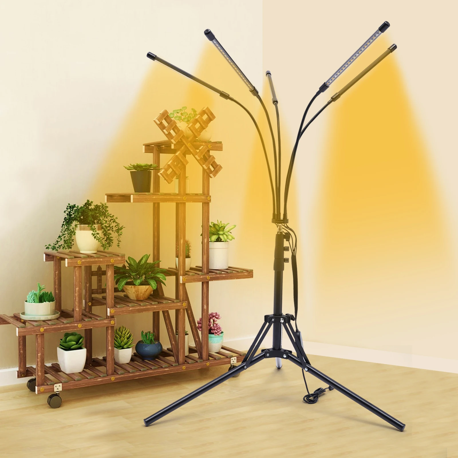 100-240V Tripod With Five-head LED Lamp Set Adapter Clip & Remote Control Effective Supplemental Lighting Fully Featured