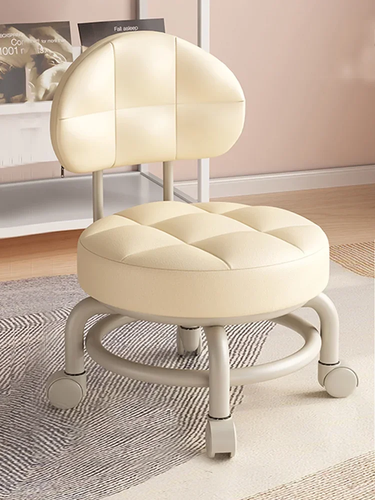 Pedicure Chair Work Low Stool Backrest Pulley Changing Shoes Round Stool Office Footstool Floor Cleaning Stools Salon Furniture