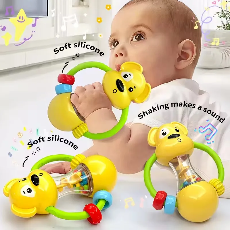 Soft Baby Grasping Ball Rattles with Bell Ball Early Education Educational Sensory Toy Random Color