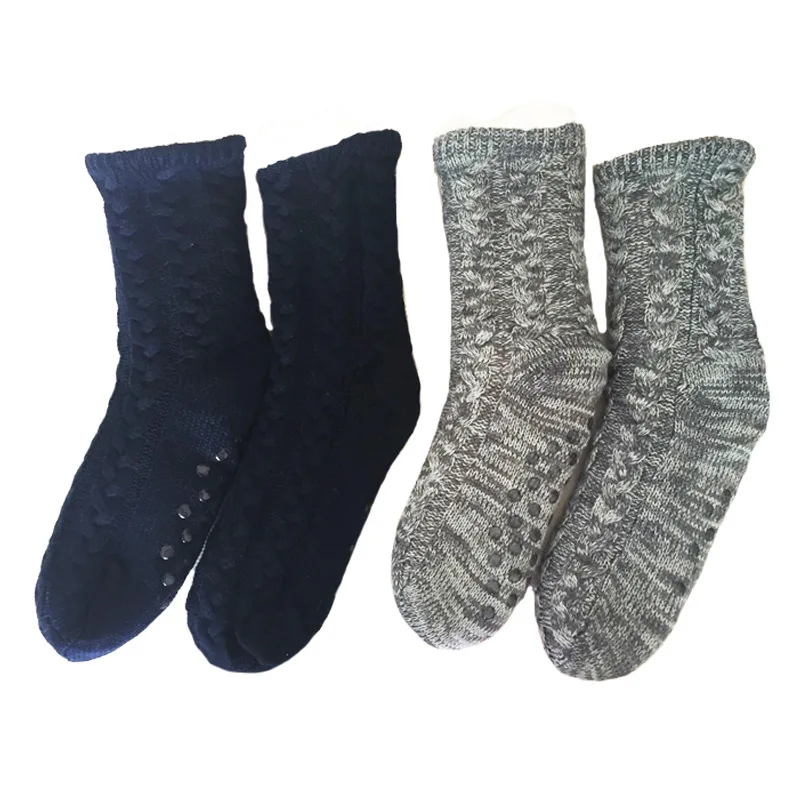 Nam Nhà Tất Giữ Ấm Mùa Đông Ngắn Cotton Dày Plus Nhung Ngủ Mềm Chống Trơn Trượt Tầng Nhiệt Tất Nam Quà Tặng 2023 mới