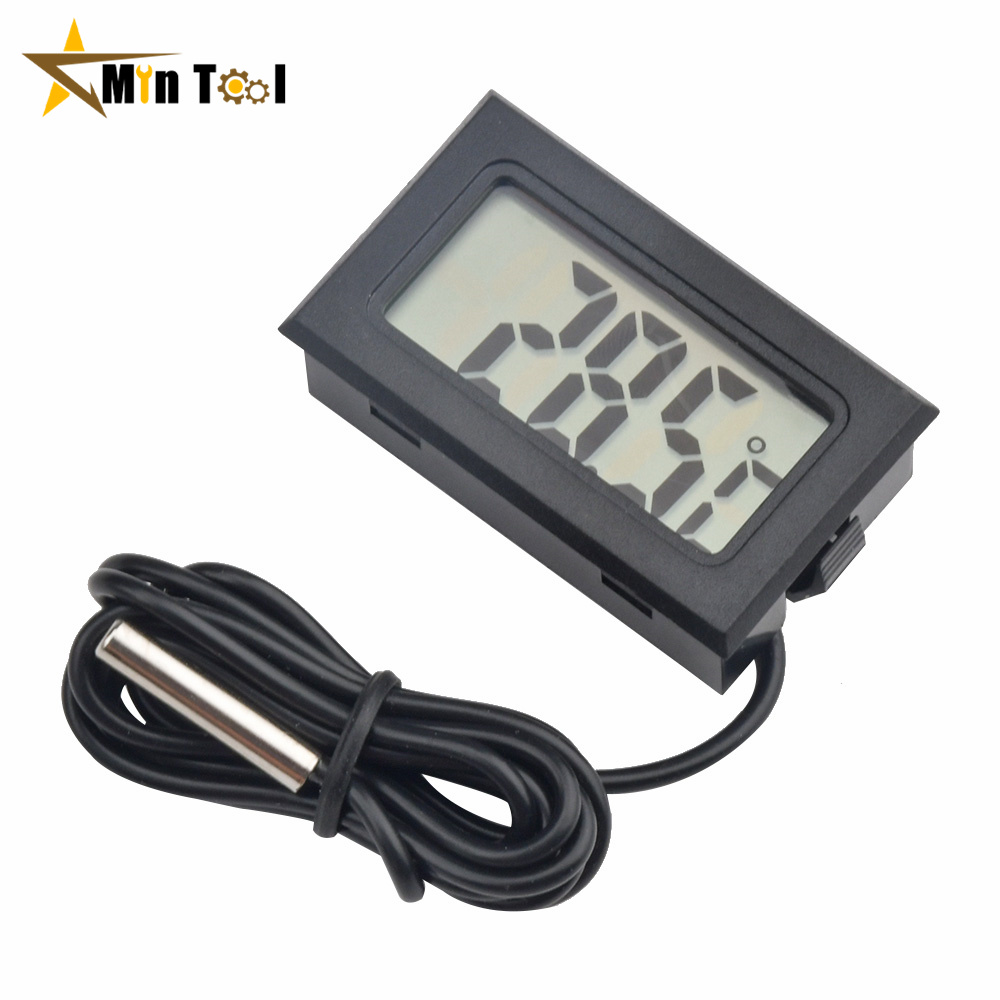 Termómetro Digital LCD de FY-10 para acuario, coche, baño de agua, probador de temperatura, Monitor Detector, Cable Sensor de temperatura integrado de 1M