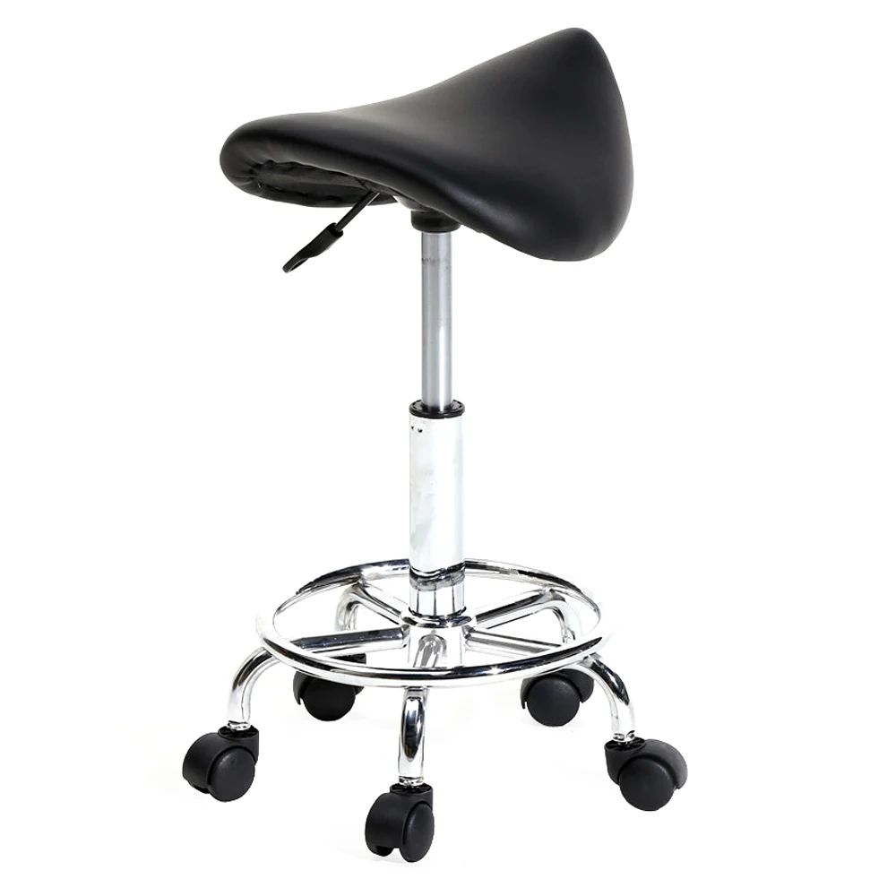 Saddle Stool Ha Ha Feet Rotation Bar Stool Black Barber Shop Furniture