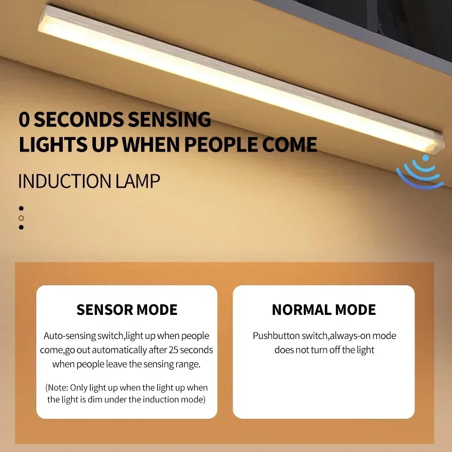 LED Body Sensor Light Magnetic Easy Access ชาร์จห้องนอน Corridor ห้องน้ํา Study Room ไฟอ่านหนังสือ