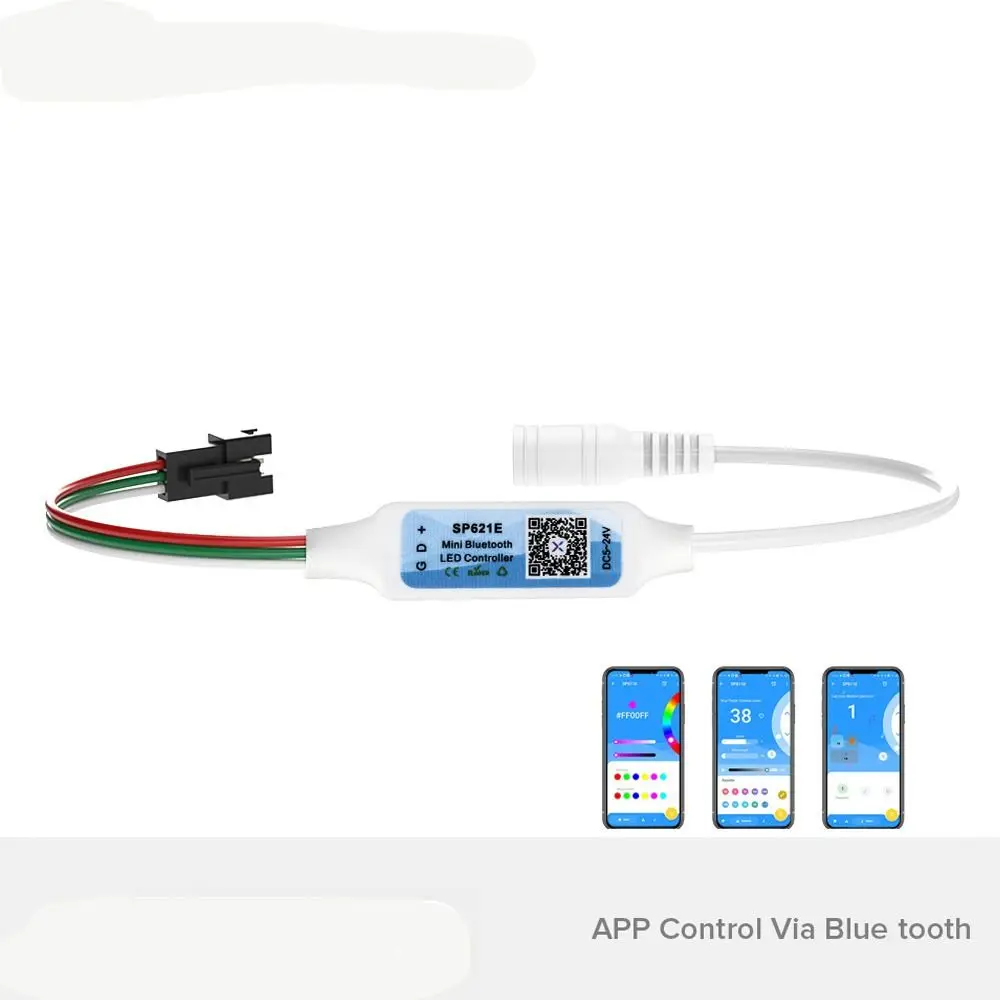 Piexls Music Bluetooth App Controller SP621E Addressable Light Controller DC5-24V 3 PIN for WS2812B WS2811