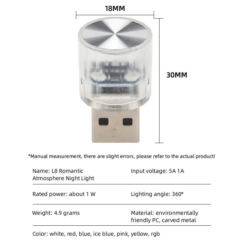 1pc carro mini usb led atmosfera luz para festa ambiente automotivo portátil plug and play carro decorativo lâmpada interior 12v