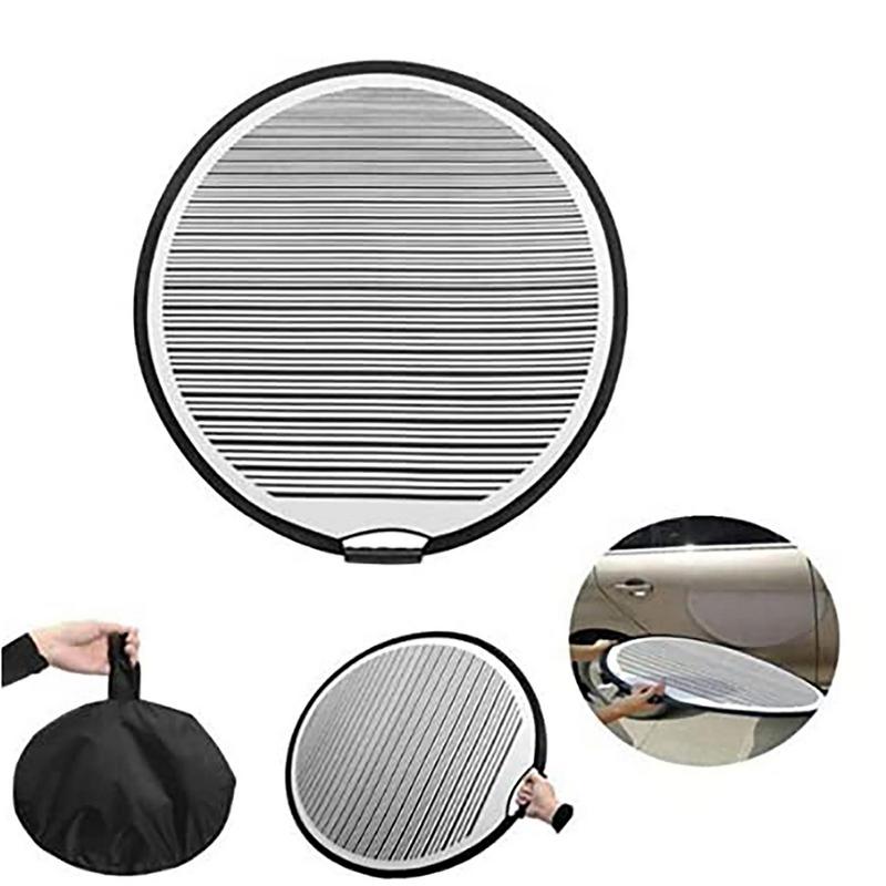80cm Circular Striped Foldable PDR Lined Light Reflector Board Round Dent Panel Vehicle Scratch Hail Damages Car Check  Tool