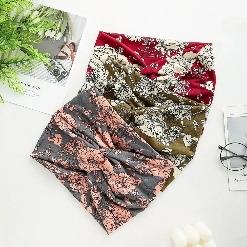 Verdrehte breite Stirnbänder für Frauen, extra großer Turban, Workout-Stirnband, modische Yoga-Haarbänder, Boho-gedrehte dicke Haar-Accessoires