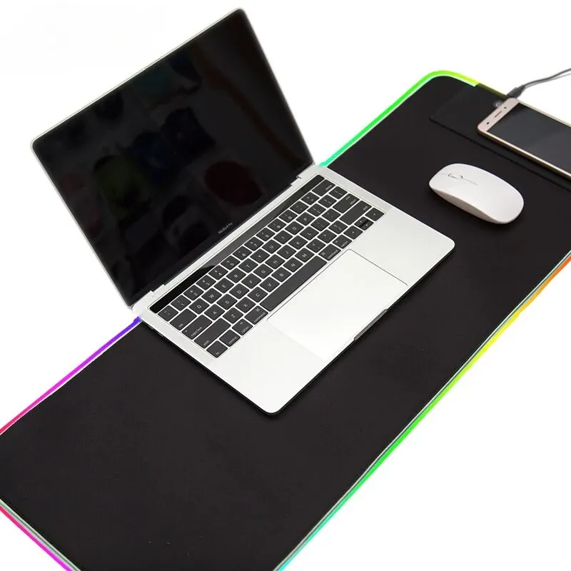 1 Stück großes Gaming-Mauspad, Lichtmodi, Touch-Steuerung, erweiterte weiche Computer-Tastaturmatte, rutschfeste Gummiunterseite
