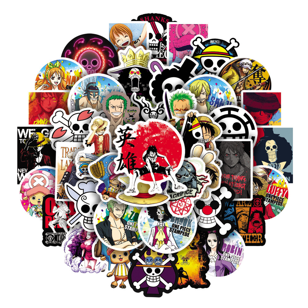 10/30/50 stücke Anime einteilige Aufkleber für Kinder DIY Graffiti Motorrad Skateboard Laptop wasserdicht cool ruffy Zoro Aufkleber Spielzeug
