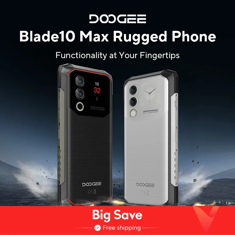 Estreia mundial doogee blade10 max telefone robusto 6.56 "90hz display 8gb + 256gb display traseiro 50mp ai câmera principal 10300mah 18w carga