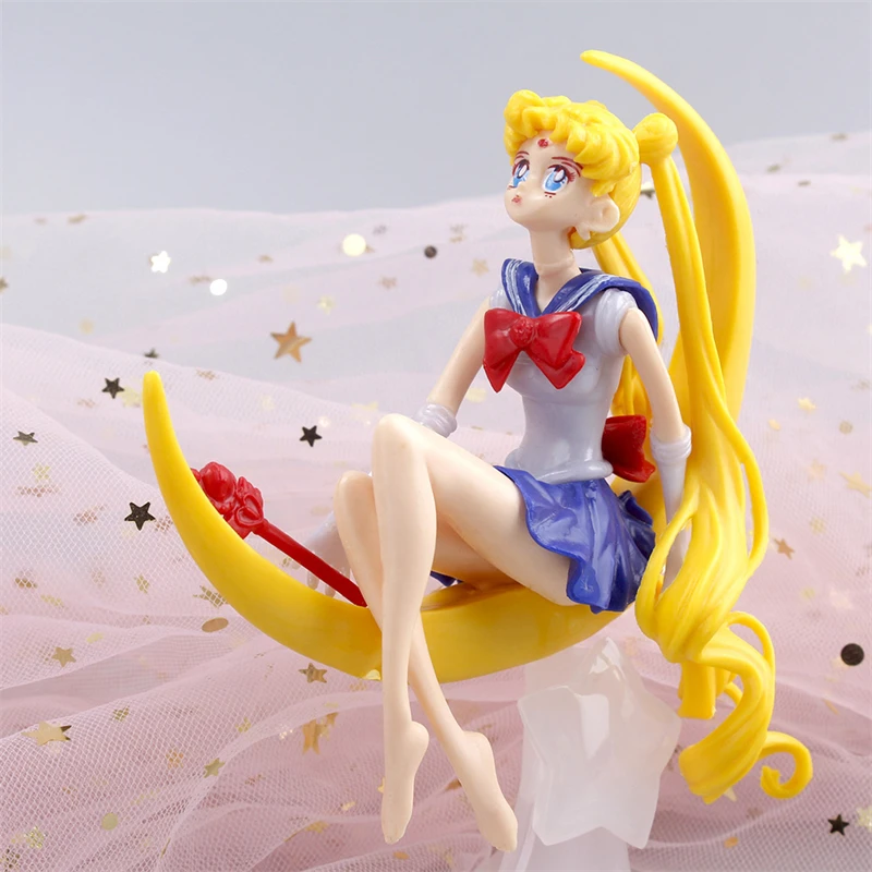 15CM Sailor Moon PVC Anime Figur Spielzeug Cartoon Tsukino Usagi Manga Figur Kuchen Dekorationen Zubehör Modell Puppen Gidts Kinder