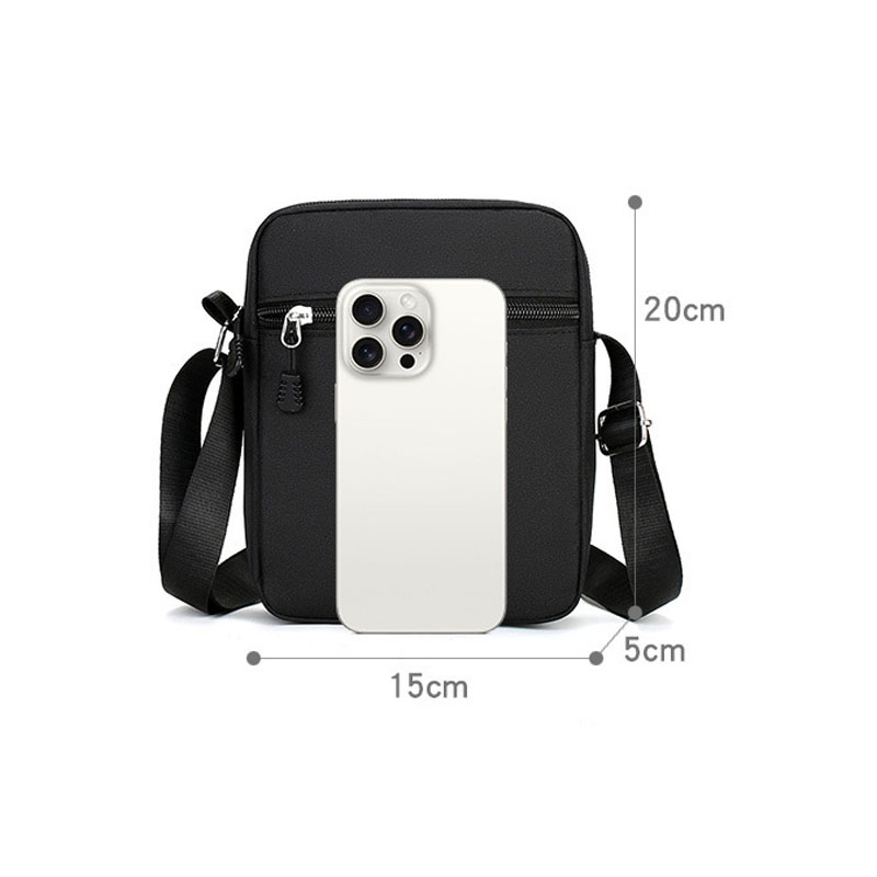 Oxford Shoulder Bag Durable Mini Black Mobile Phone Bag Waist Pack Men Simple and casual crossbody bag