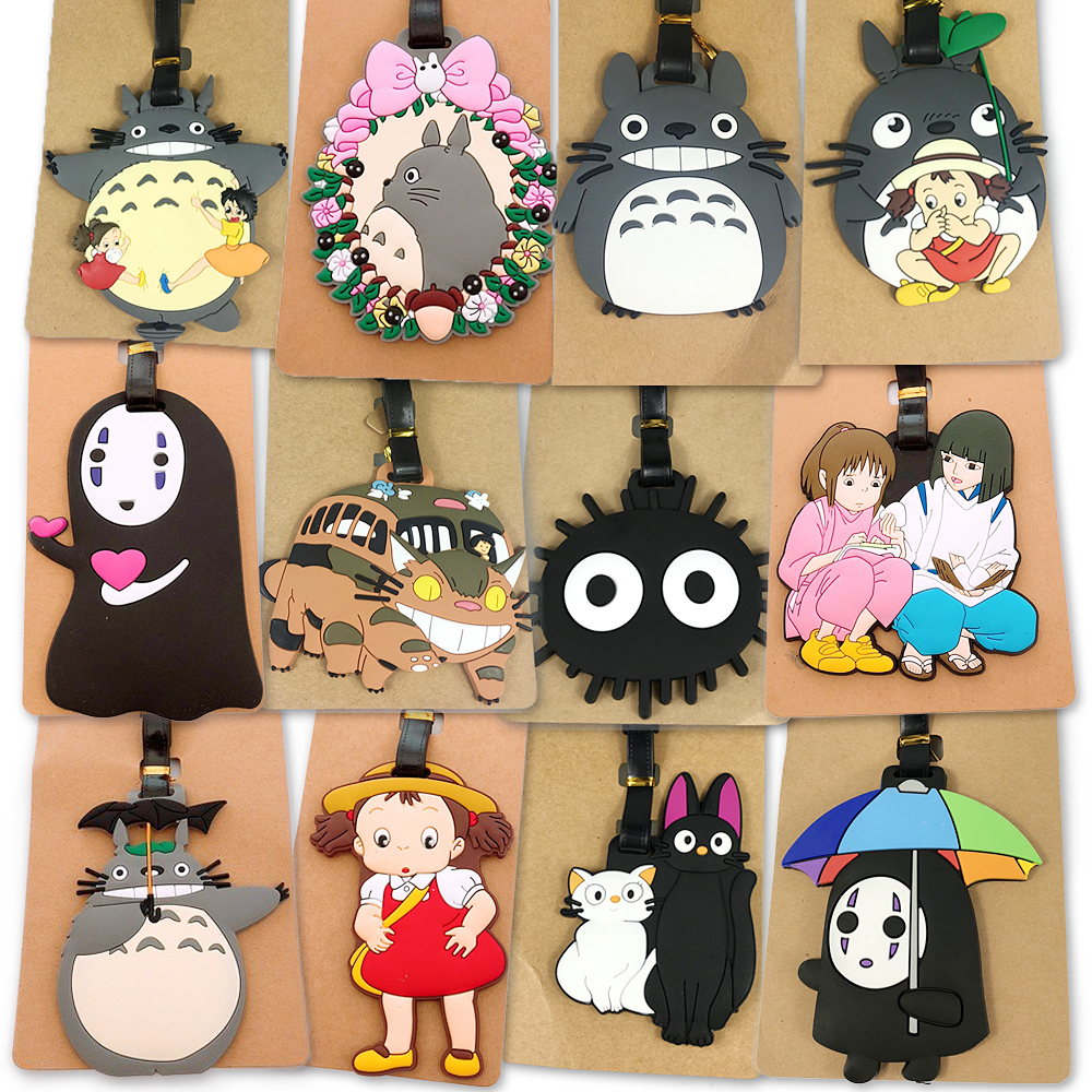 Багажная бирка из японского аниме, милые мультяшные животные, дорожные аксессуары, держатель идентификационного адреса, портативная этикетка, бирка для багажа, посадки