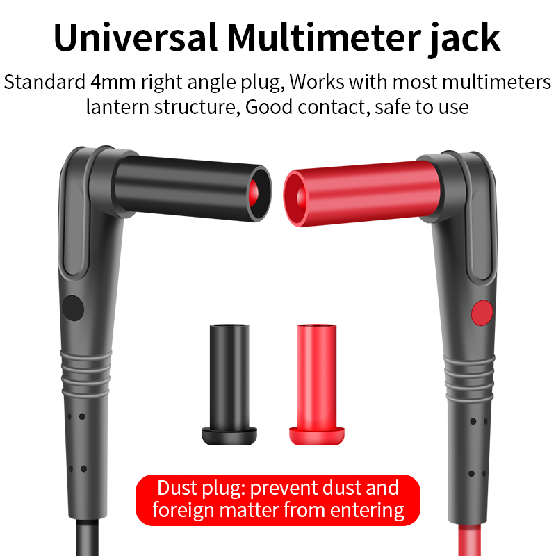 LUXIANZI-pluma multímetro de acero inoxidable, juego de cables de prueba de silicona, sonda chapada en oro reemplazable de 0,1mm para multímetro Digital
