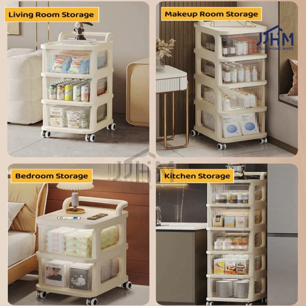 Drawer Style Storage Cabinet Multi-Layer Milk Oil Wind Storage Rack Children'S Transparent Drawer Cabinets High-Capacity Trolley