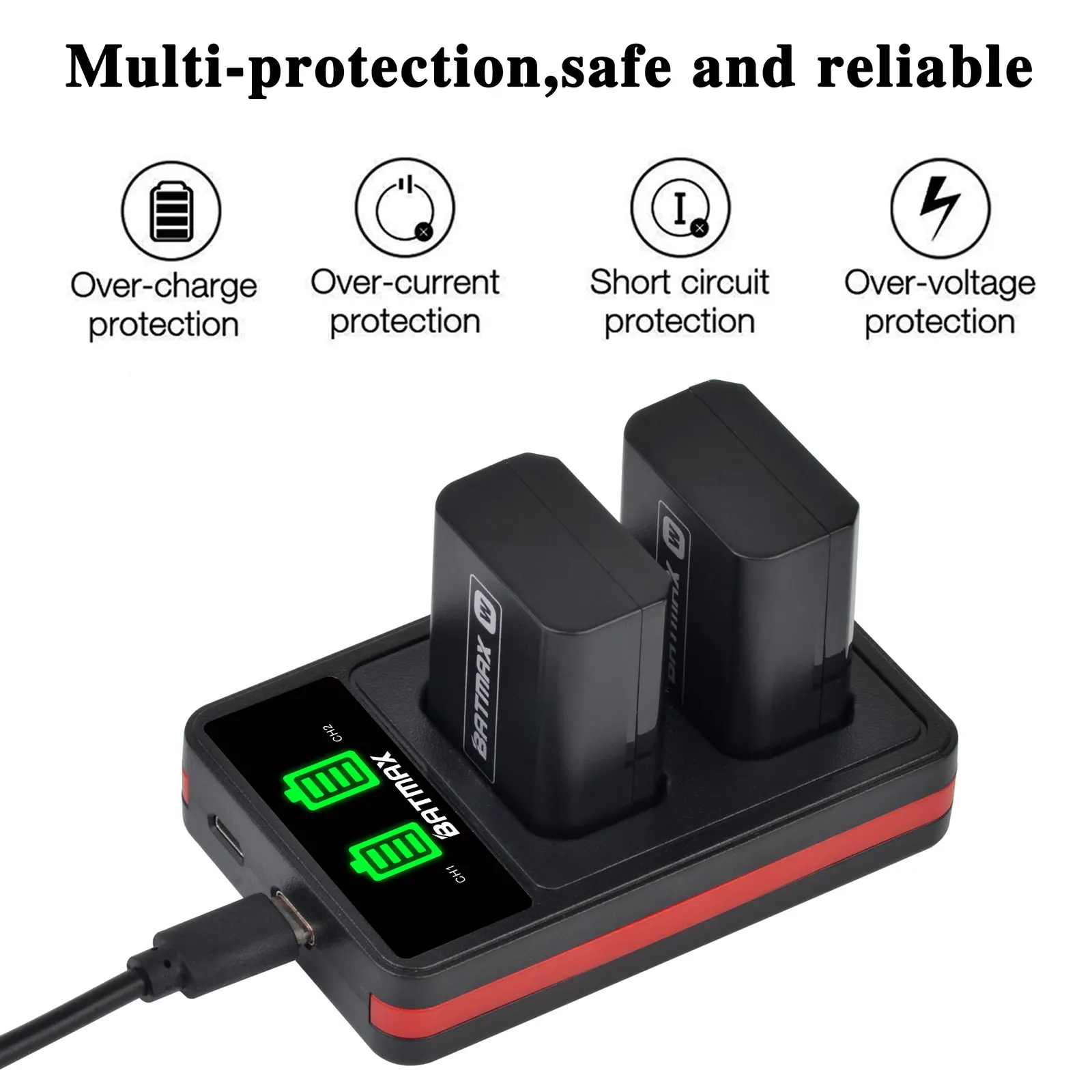 4X 2000MAh NP-FW50 NP FW50 Pin + Tặng Đèn LED USB Sạc Đôi Cho Sony A6000 A6400 A6300 A6500 A7 A7II a7RII A7SII A7S A7S2 A7R