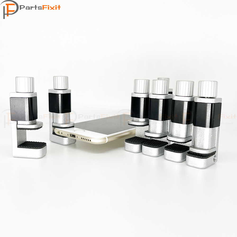 Abrazadera de reparación de pantalla de teléfono de aleación ajustable, herramienta LCD de reparación con goma para iPhone, iPad, tableta y PC