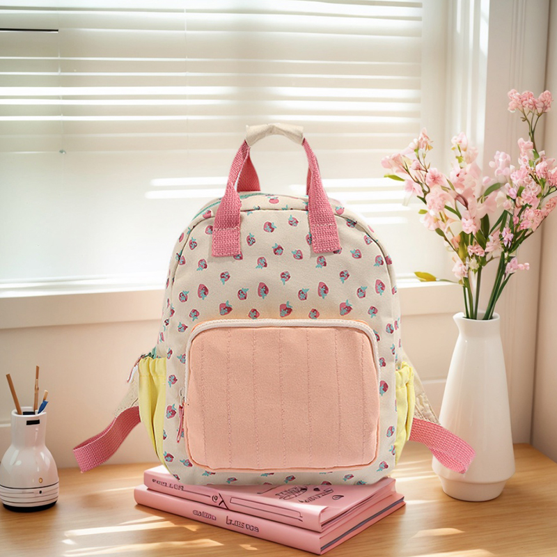 Dopamin-Rucksack, Erdbeer-Druck, große Kapazität, Kinderschultasche, süßer Rucksack für Mädchen, Kindergarten