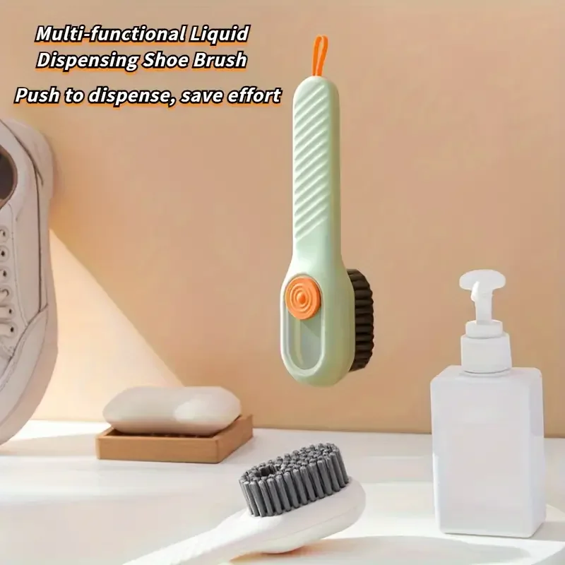 Cepillo automático multifunción para zapatos, pelo suave, presión manual, agujero colgante, adecuado para ropa, alfombras, mangos de plástico, 1 ud.