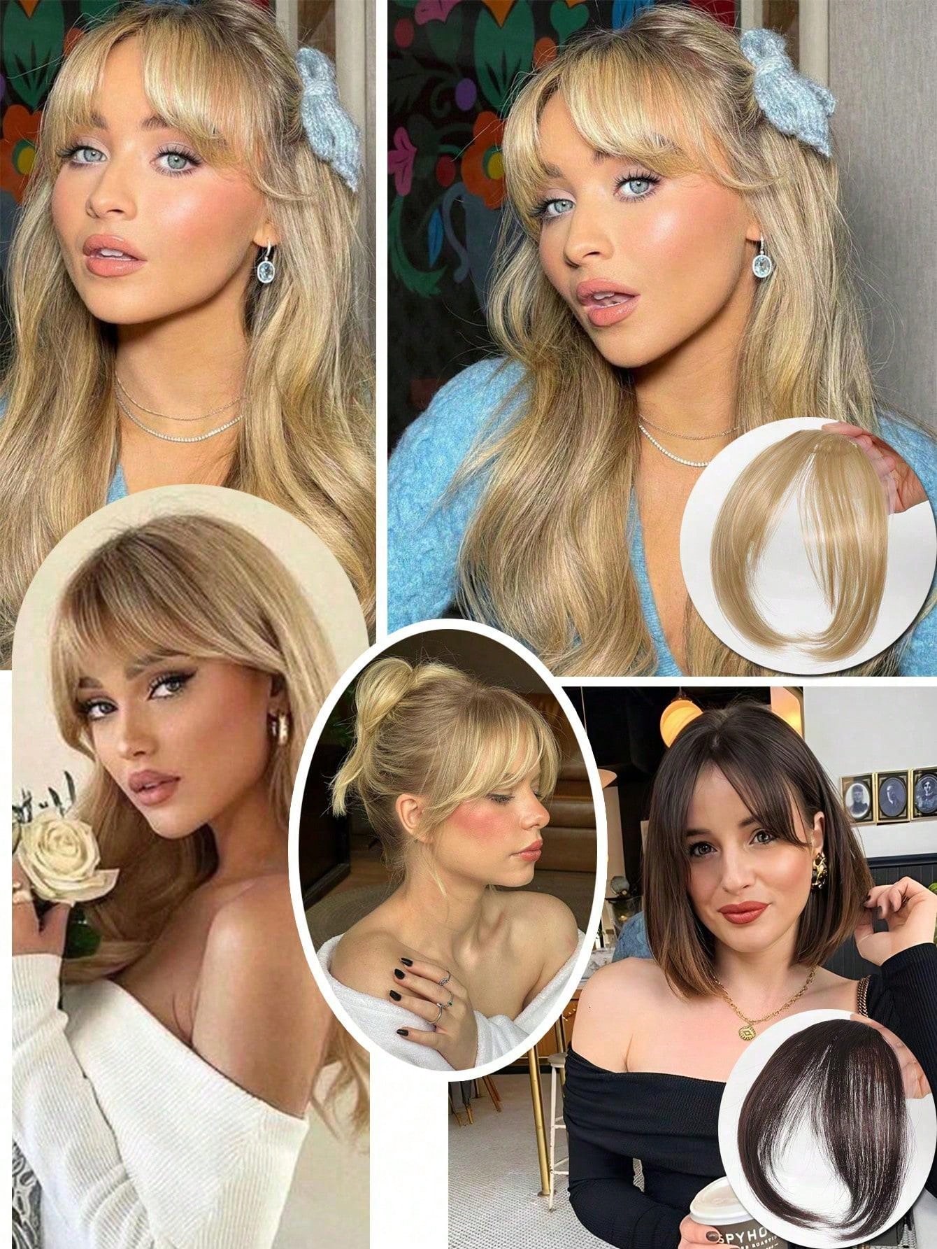 Synthetische Fake Air Bangs Natürliche Stirn Fake Fringe Haar Bang Perücke Kurze Unsichtbare Clip In Haar Extensions Haarteile Für Frauen