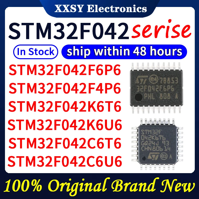 STM32F042F6P6 STM32F042F4P6 STM32F042K6T6 STM32F042K6U6 STM32F042C6T6 STM32F042C6U6 STM32F042G6U6 En stock 100% Original y nuevo