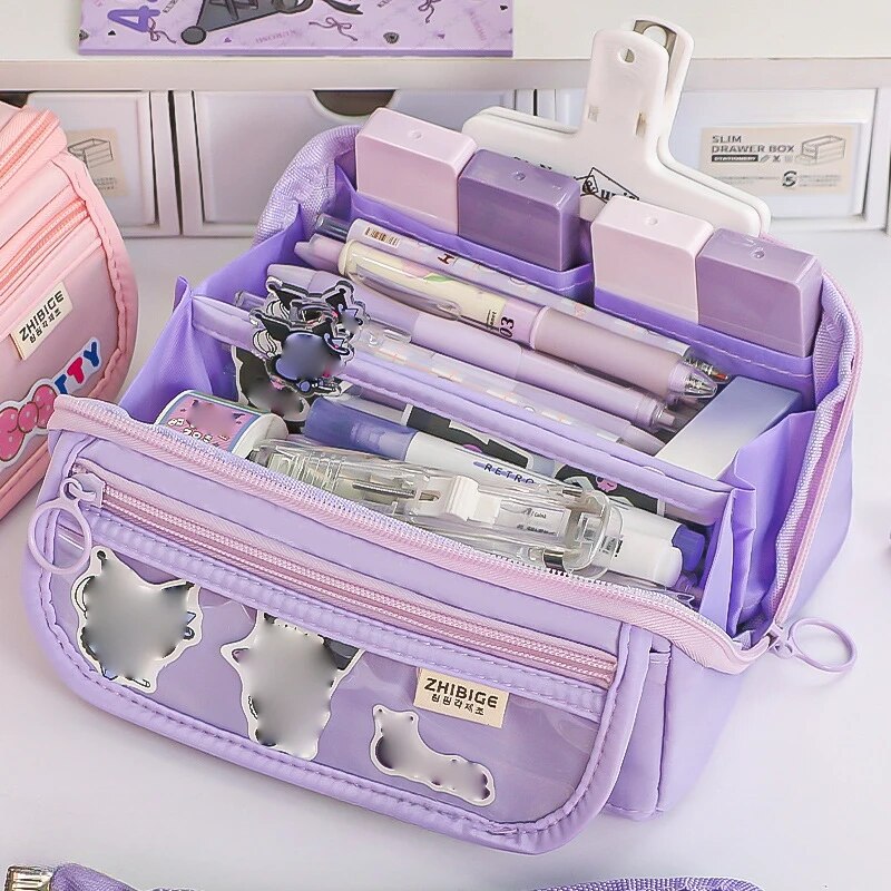 Pencil Box Large Capacity Female Stationery Box High Value Practical Fashion Stationery Bag Multi functional Pencil Box