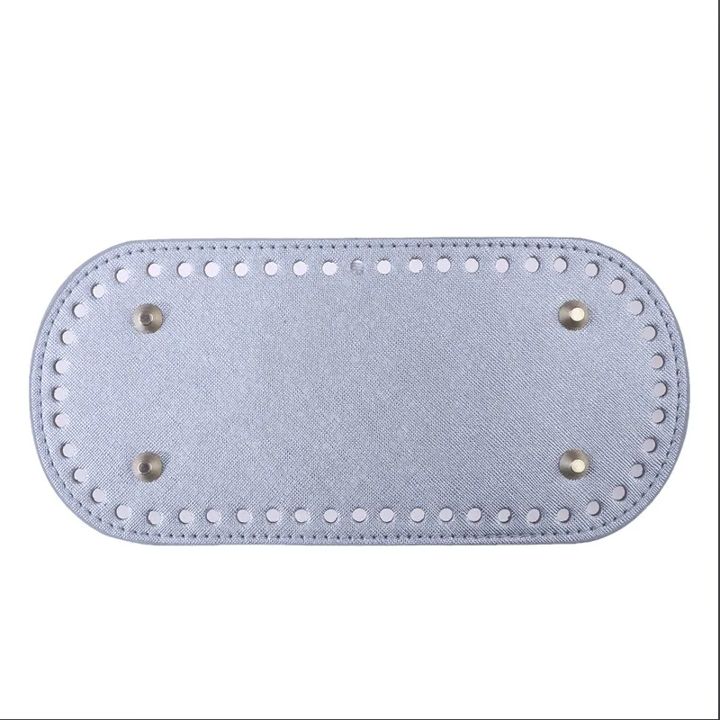 Fond Long 22x10cm pour sac tricoté, Base de sac en cuir PU, fond fait à la main avec trous, accessoires de fond de sac en Crochet pour bricolage