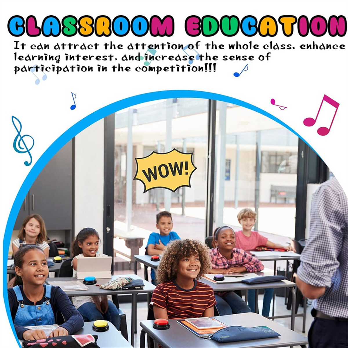 応答ブザーボタン、ゲームショーの記録可能なボタン、クリスマスチームのための教室のブザー、8個